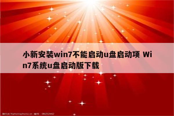小新安装win7不能启动u盘启动项 Win7系统u盘启动版下载