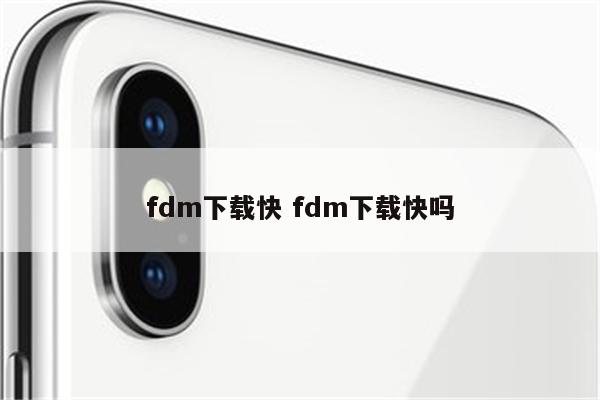 fdm下载快 fdm下载快吗