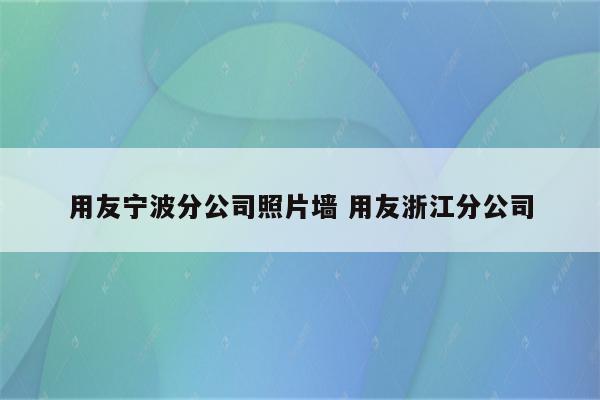 用友宁波分公司照片墙 用友浙江分公司