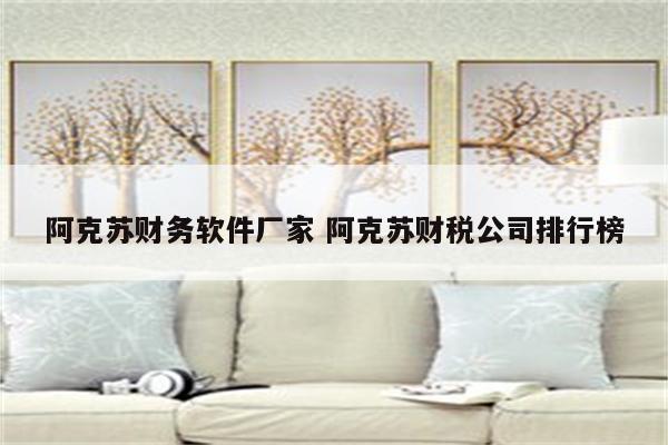 阿克苏财务软件厂家 阿克苏财税公司排行榜