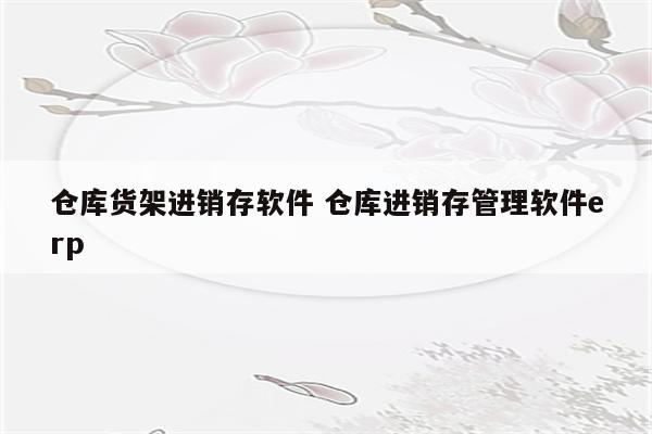 仓库货架进销存软件 仓库进销存管理软件erp