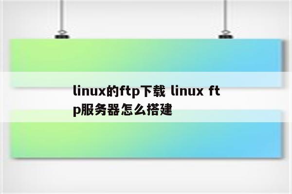 linux的ftp下载 linux ftp服务器怎么搭建