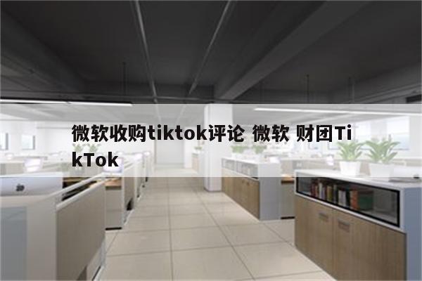 微软收购tiktok评论 微软 财团TikTok