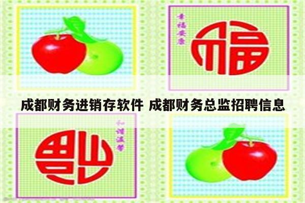 成都财务进销存软件 成都财务总监招聘信息
