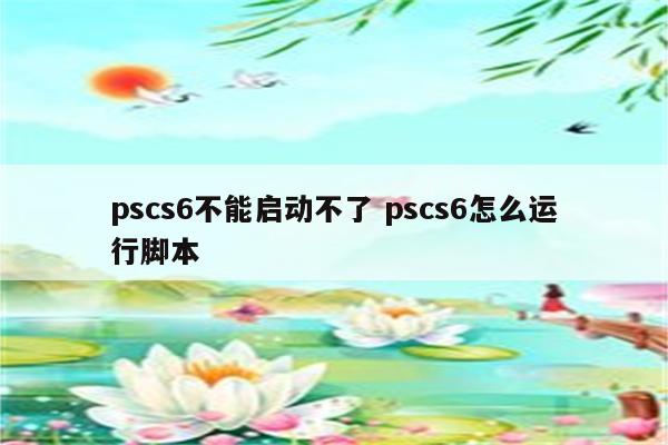 pscs6不能启动不了 pscs6怎么运行脚本