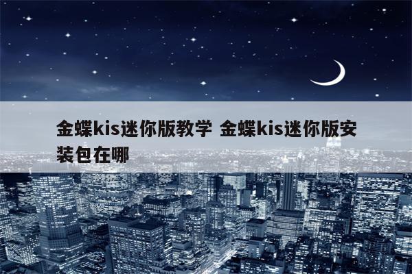 金蝶kis迷你版教学 金蝶kis迷你版安装包在哪