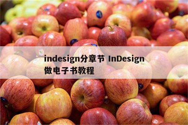 indesign分章节 InDesign做电子书教程