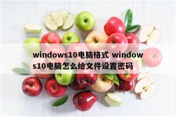 windows10电脑格式 windows10电脑怎么给文件设置密码