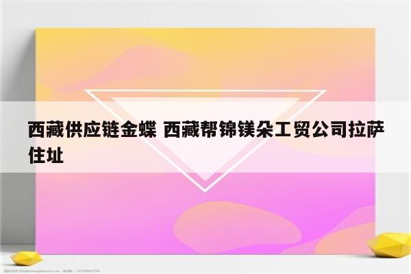 西藏供应链金蝶 西藏帮锦镁朵工贸公司拉萨住址
