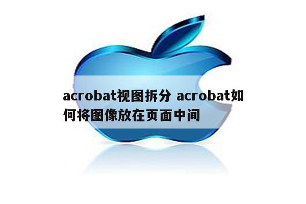 acrobat视图拆分 acrobat如何将图像放在页面中间