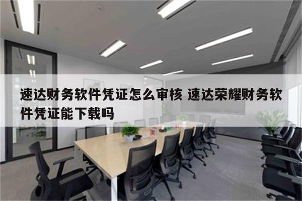 速达财务软件凭证怎么审核 速达荣耀财务软件凭证能下载吗