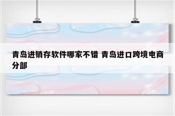 青岛进销存软件哪家不错 青岛进口跨境电商分部