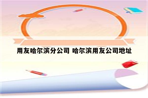 用友哈尔滨分公司 哈尔滨用友公司地址