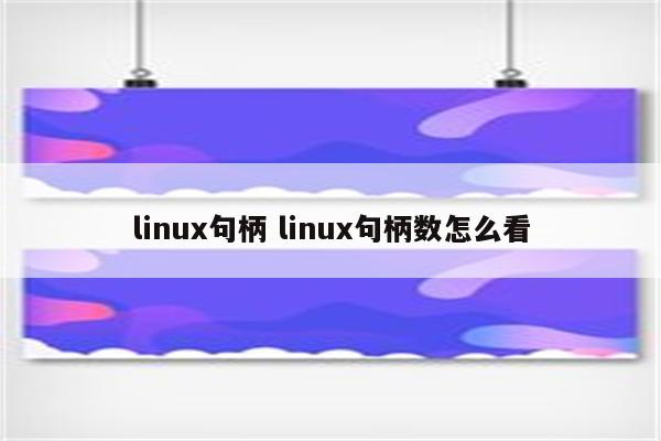 linux句柄 linux句柄数怎么看