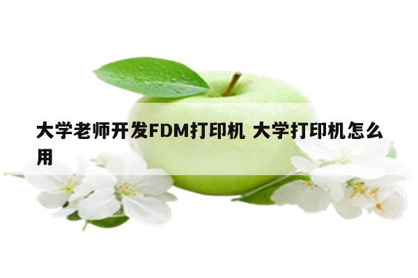 大学老师开发FDM打印机 大学打印机怎么用