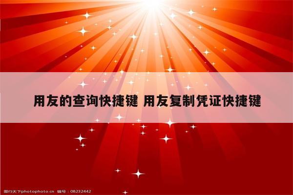 用友的查询快捷键 用友复制凭证快捷键