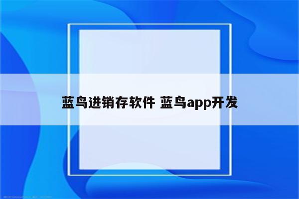 蓝鸟进销存软件 蓝鸟app开发