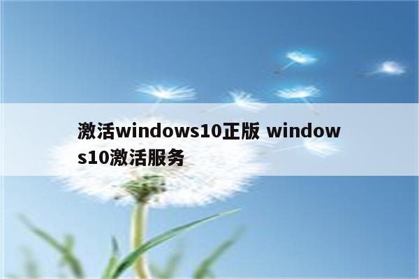 激活windows10正版 windows10激活服务