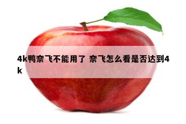 4k鸭奈飞不能用了 奈飞怎么看是否达到4k
