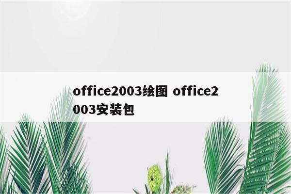 office2003绘图 office2003安装包