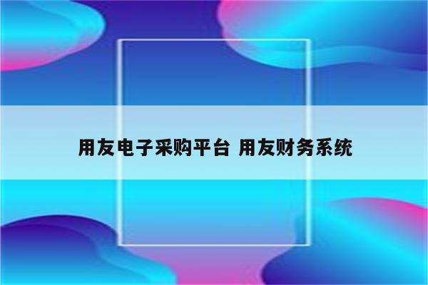 用友电子采购平台 用友财务系统