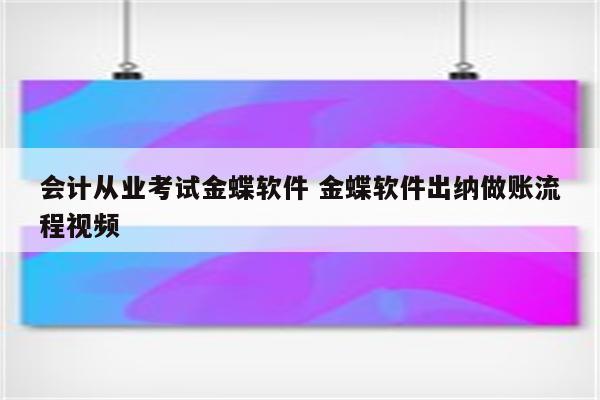 会计从业考试金蝶软件 金蝶软件出纳做账流程视频