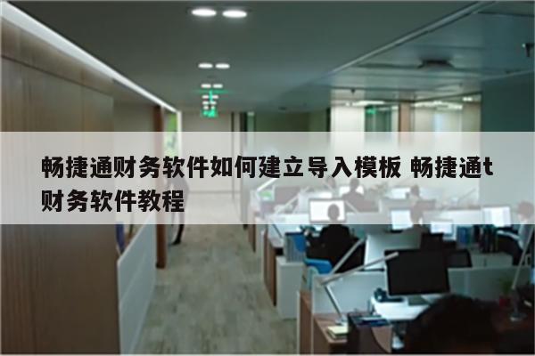 畅捷通财务软件如何建立导入模板 畅捷通t财务软件教程