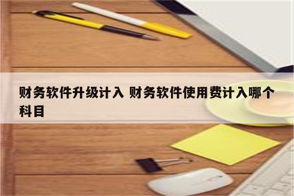 财务软件升级计入 财务软件使用费计入哪个科目